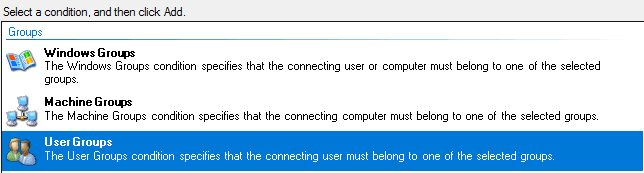 Specify the Windows Security Group