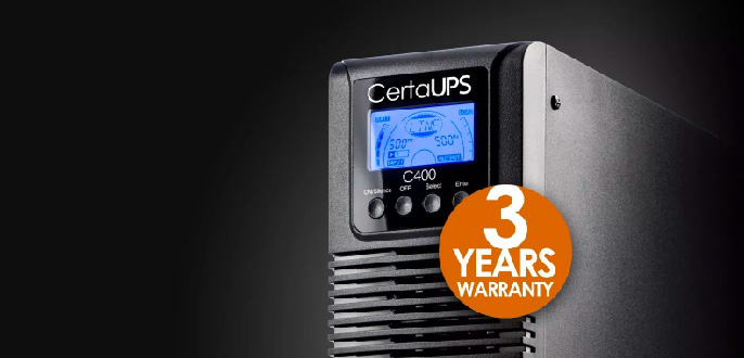 All Certa UPS products come with a 3 year warranty