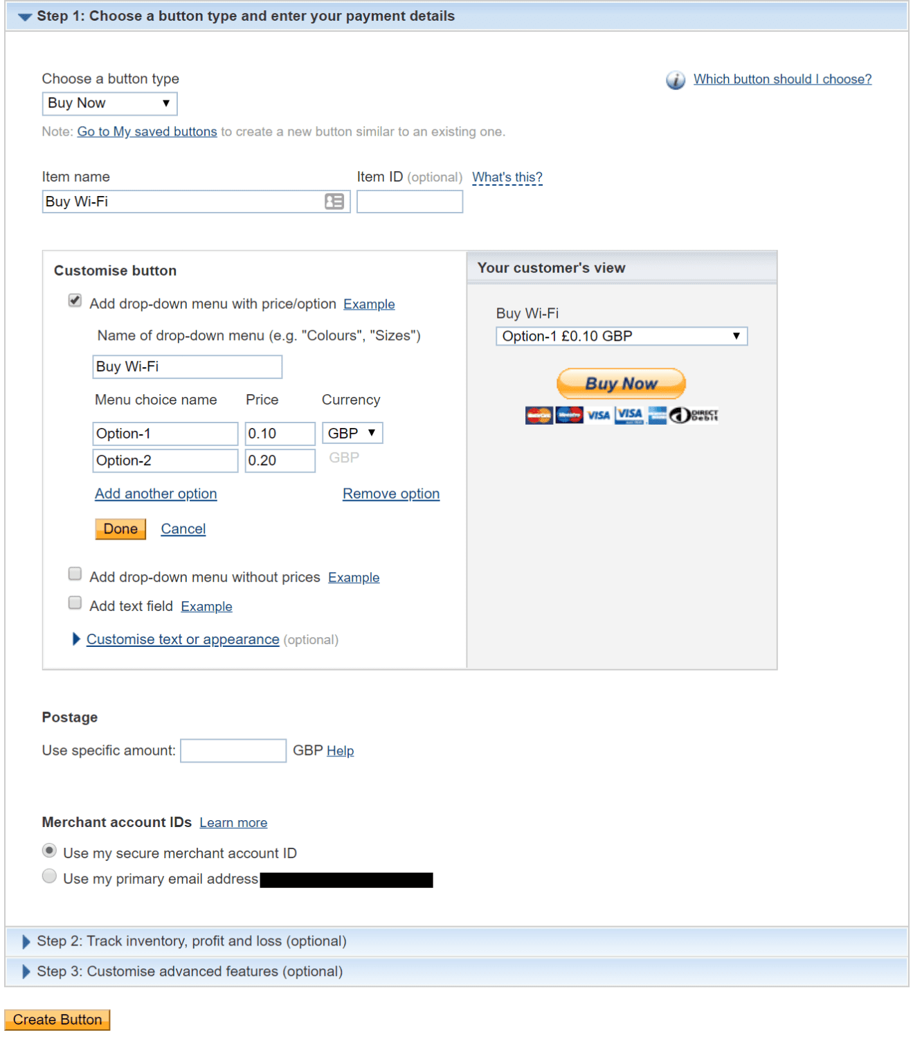 fig 11. Create Button