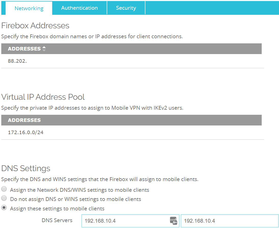 WatchGuard Remote Working with IKEv2 VPN Configuration