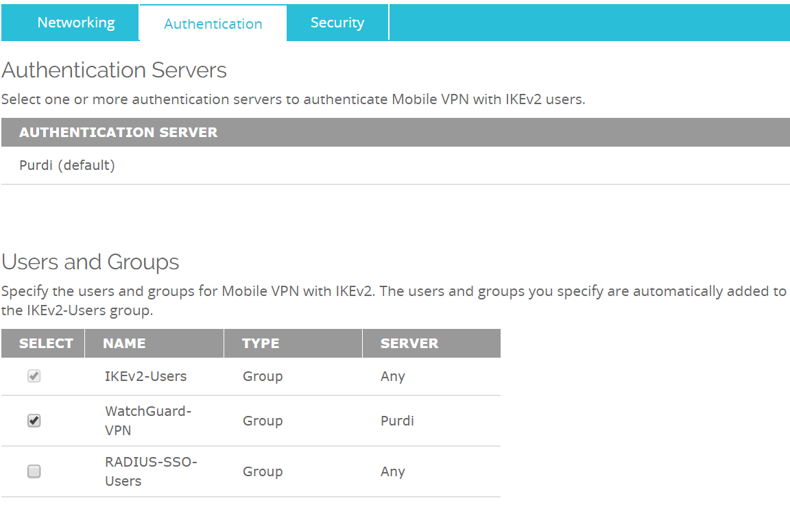 WatchGuard Remote Working with IKEv2 VPN Define the Public IP the VPN
