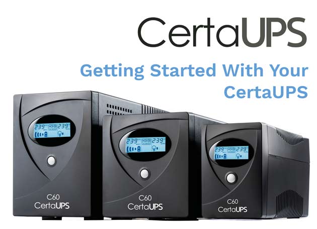 Certa UPS - Getting Started