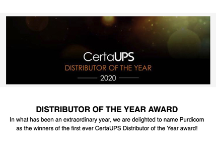 CertaUPS Awards Purdicom Distributor of the Year