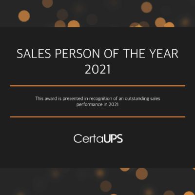 Certa UPS Sales Person of The Year 2021