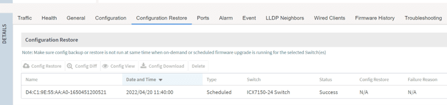 Ruckus SmartZone Restore Config