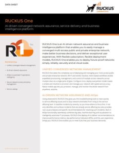 RUCKUS One network assurance and business intelligence platform