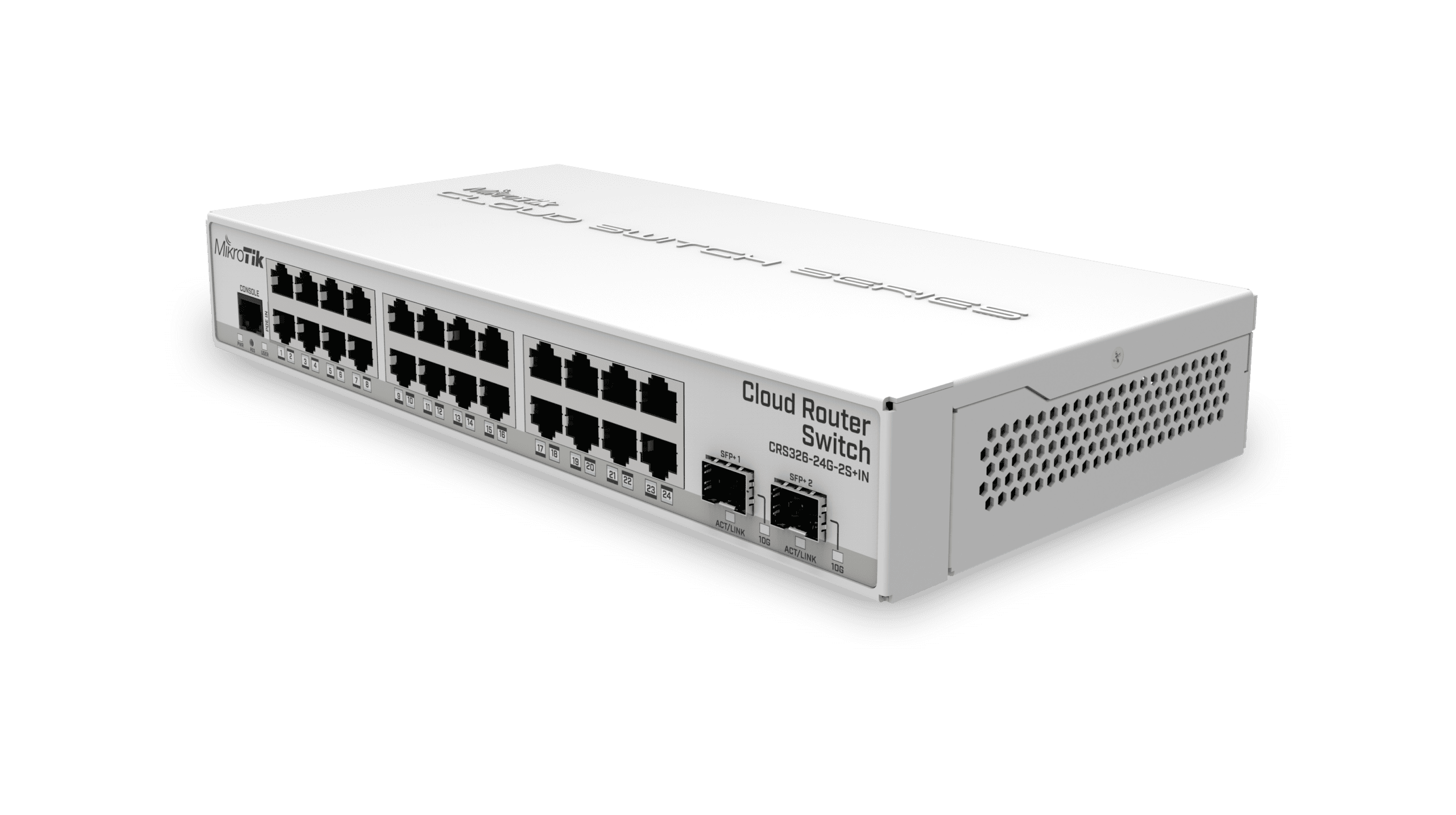 MikroTik Cloud Router Ethernet Switches CRS326-24G-2S+IN (front view)