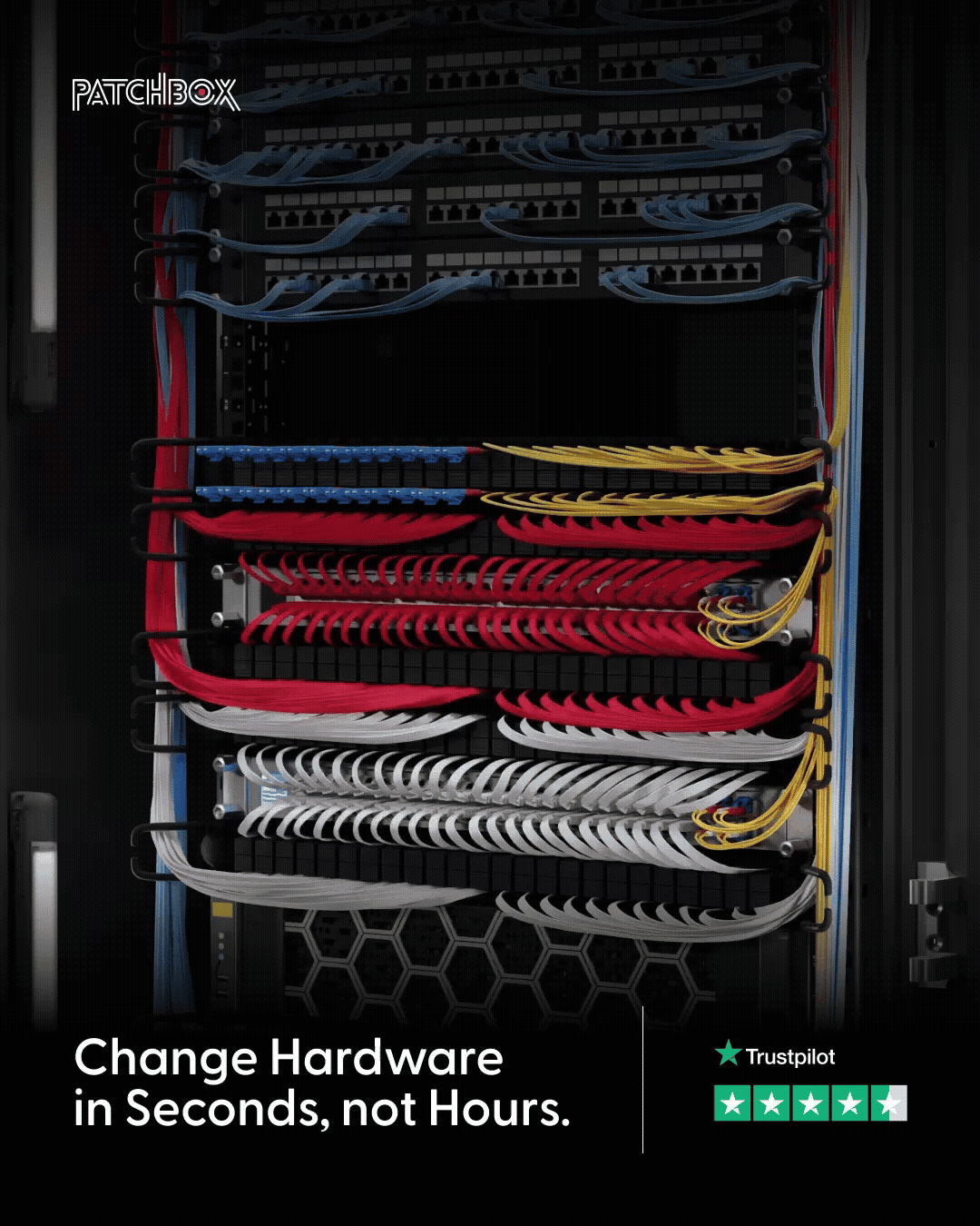 Patchbox.One tidy cable management system Patchbox One is a unique cable management system designed to enable professional network engineers to change rack hardware and patch cables in seconds, not hours.